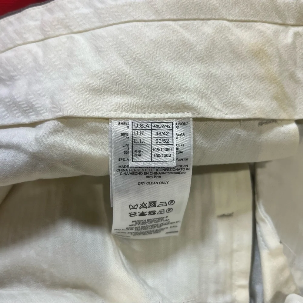 Brooks Brothers Fitzgerald Tan Brown Dress Pants Size 42W x 48L Wool BrooksCool